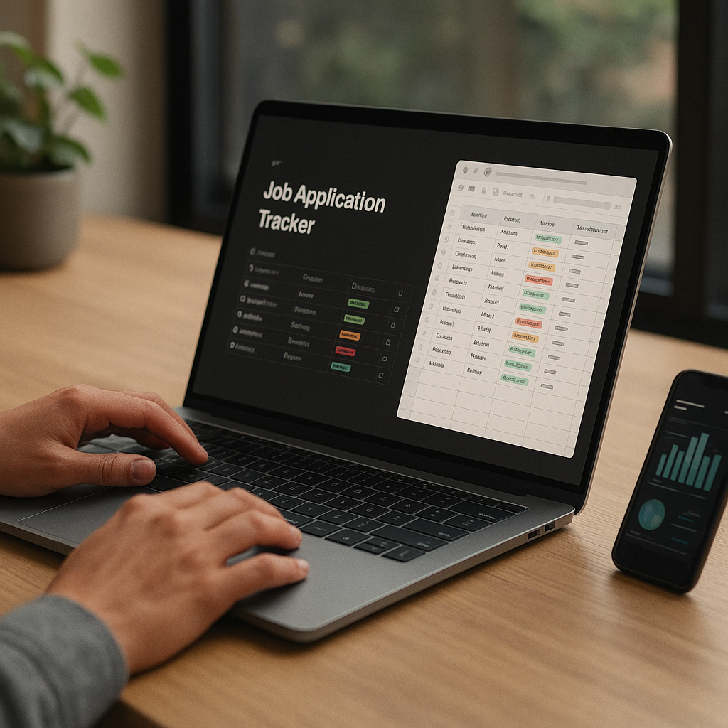 AI job application tracker template (Notion + Sheets)